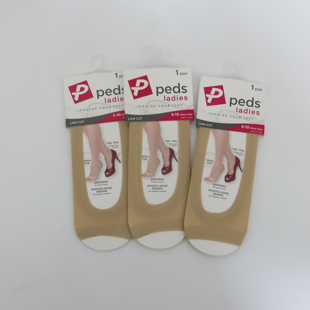 3 pairs Peds Ladies Grippers (#E)